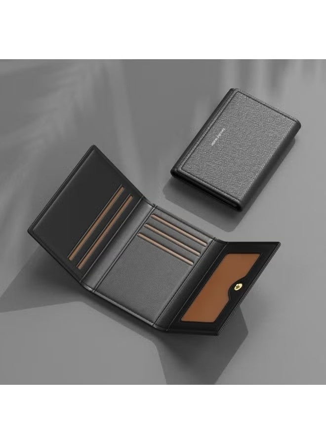 PU Leather Trifold Wallet for Men - RFID Wallets Slim 7 Credit Card Holder 1 ID Compartment - Image 1