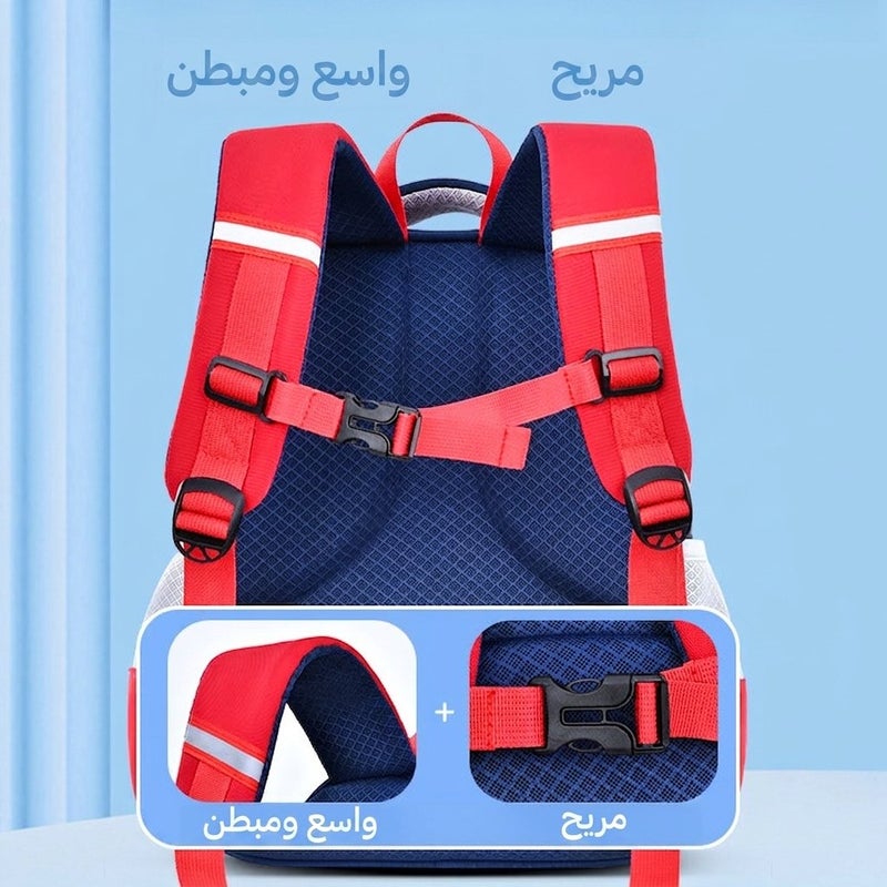 حقيبة مدرسية أطفال تصميم جرافة 6-9 سنوات – لوازم مدرسية – سعة كبيرة ومقاومة للماء – عاكسة وحافظة للظهر – حقيبة ابتدائية - Image 3