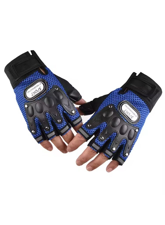 قفازات جلد نصف اصابع للأنشطة الرياضية والدراجات النارية - Image 1