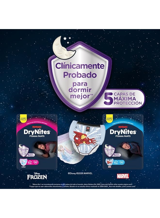 HUGGIES Drynites Pajama Pants 4 7 Years Bed Wetting Diaper Girls 17 30 Kg Value Pack 16 Pants (Pack Of 2) - Image 5