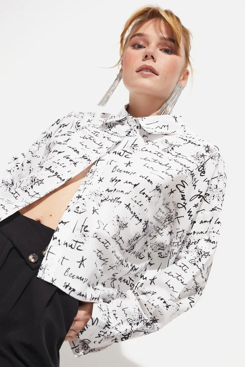 جون Text Patterned Shirt