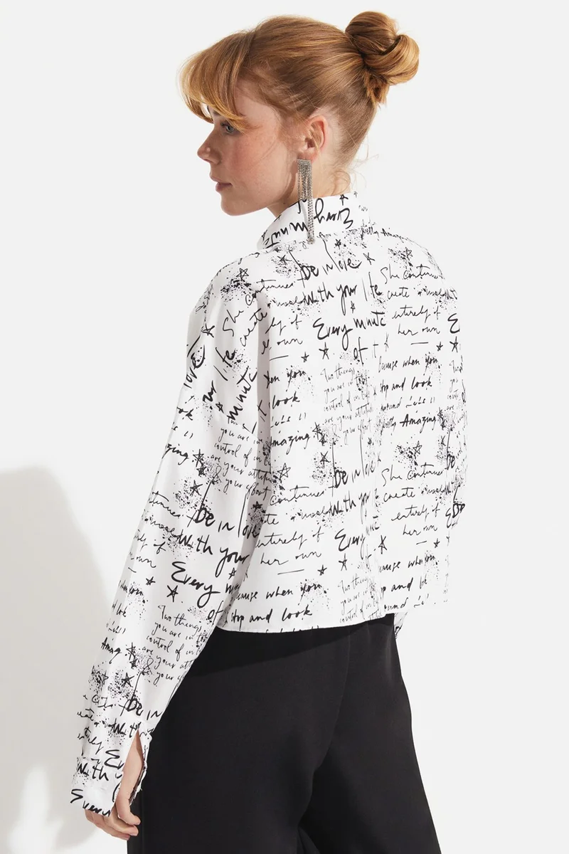 جون Text Patterned Shirt