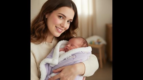Butterthief Cozy Super Soft Warm Double Layered Sherpa Swaddle Blanket for Newborn Babies All Seasons Wrapper Sheet for Infant Baby Boys & Girls (70x100 cm, 0-2 Years) (Purple) - Image 5