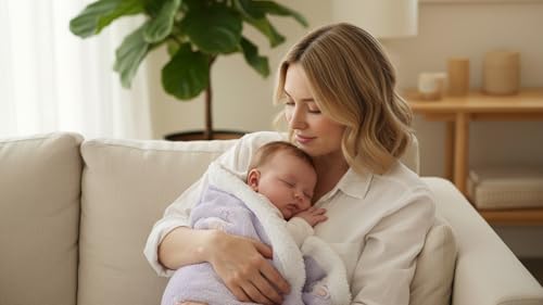 Butterthief Cozy Super Soft Warm Double Layered Sherpa Swaddle Blanket for Newborn Babies All Seasons Wrapper Sheet for Infant Baby Boys & Girls (70x100 cm, 0-2 Years) (Purple) - Image 3
