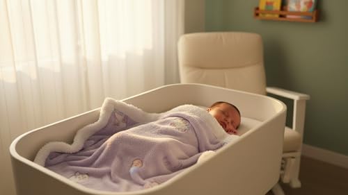 Butterthief Cozy Super Soft Warm Double Layered Sherpa Swaddle Blanket for Newborn Babies All Seasons Wrapper Sheet for Infant Baby Boys & Girls (70x100 cm, 0-2 Years) (Purple) - Image 2