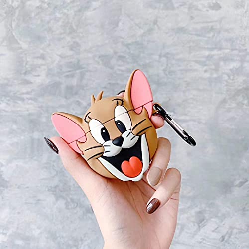EMOH ROCED Apple Airpods Case Cover for 1St&2Nd Generation Protective Shock Proof Case Cover Compatible with Airpods 2&1 with Keychain (Jerry), Brown - Image 3