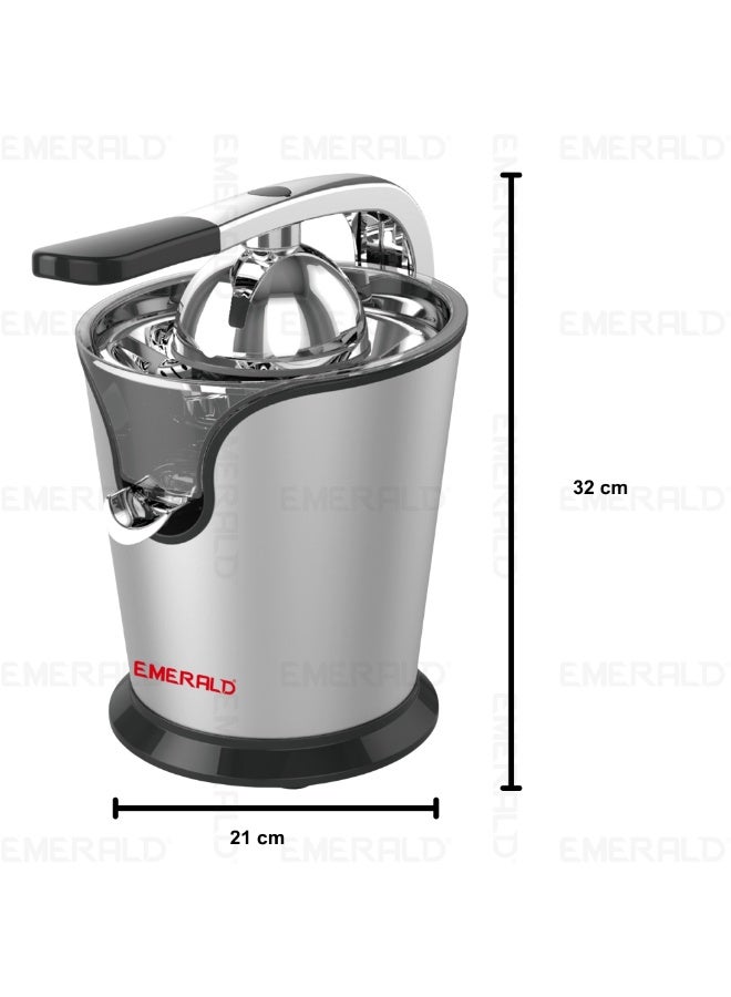 EMERALD Appliances EMERALD Electric Citrus Juicer EK 719 CG, 160W Copper Motor, Dual Cones for Orange & Lemon, Stainless Steel Body & Filter, Die-Cast Aluminium Handle, 0.6L, Dishwasher Safe, Silver - Image 2