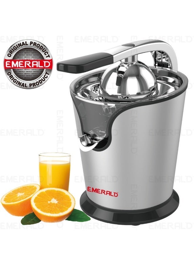 EMERALD Appliances EMERALD Electric Citrus Juicer EK 719 CG, 160W Copper Motor, Dual Cones for Orange & Lemon, Stainless Steel Body & Filter, Die-Cast Aluminium Handle, 0.6L, Dishwasher Safe, Silver - Image 1