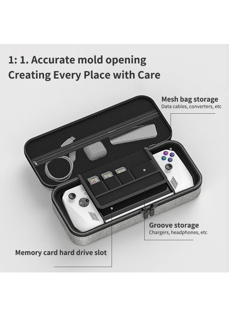 AOLION - For ASUS ROG Ally Carrying Case, Portable Large Capacity EVA Hard Shell Gaming Console Storage Case, for Rog Ally Gaming Accessories (Gray) - Image 1
