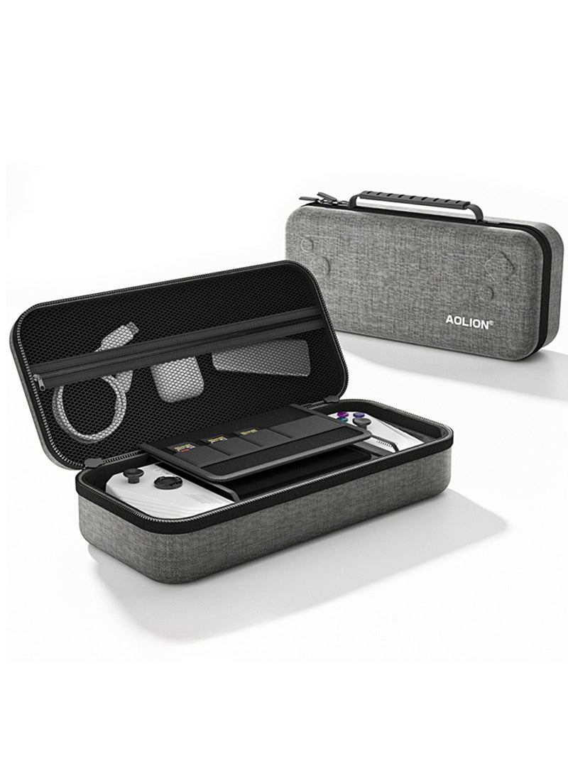 AOLION - For ASUS ROG Ally Carrying Case, Portable Large Capacity EVA Hard Shell Gaming Console Storage Case, for Rog Ally Gaming Accessories (Gray) - Image 1