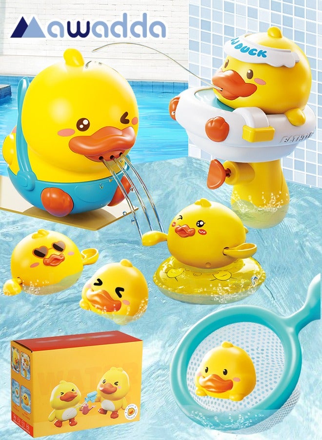 مودة مجموعة العاب بطات مائية 8 قطع للاطفال - العاب مسبح متحركة للاولاد والبنات، العاب سباحة وتعليمية للرضع في حوض الاستحمام - Image 1