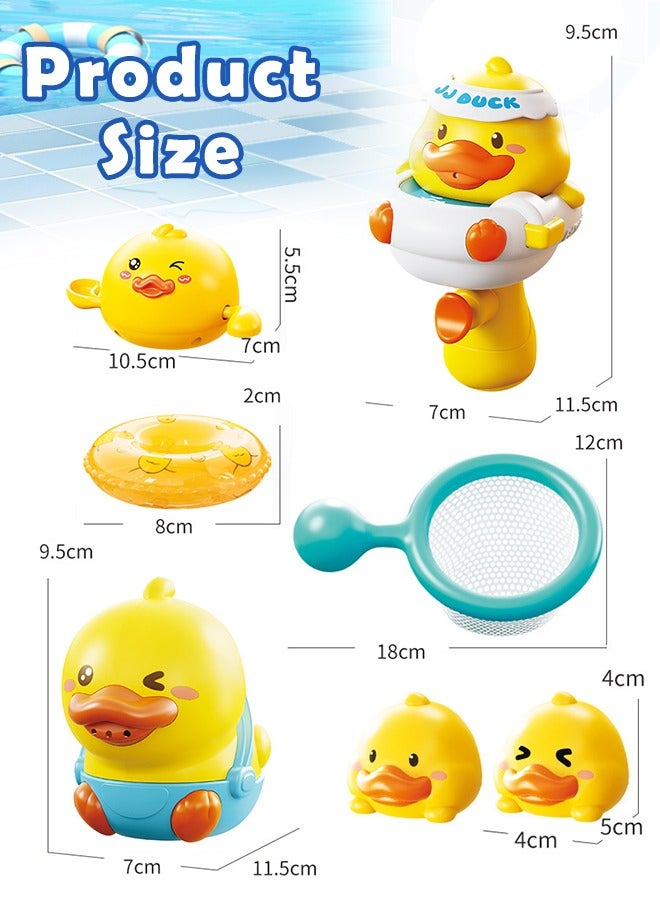 مودة مجموعة العاب بطات مائية 8 قطع للاطفال - العاب مسبح متحركة للاولاد والبنات، العاب سباحة وتعليمية للرضع في حوض الاستحمام - Image 2