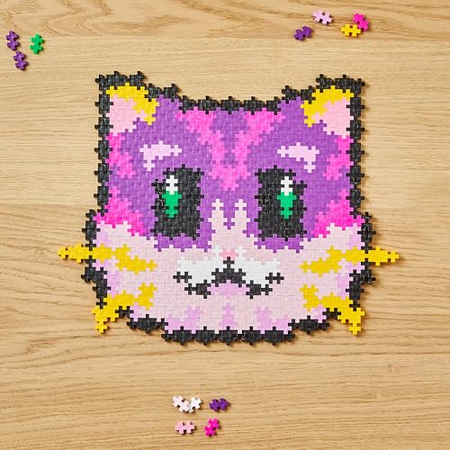 Plus-Plus Plus Plus Puzzle By Number 500 Piece Mini Interlocking Hashtag Color Blocks 3D Pixel Art Kit for Kids Kitten - Image 5
