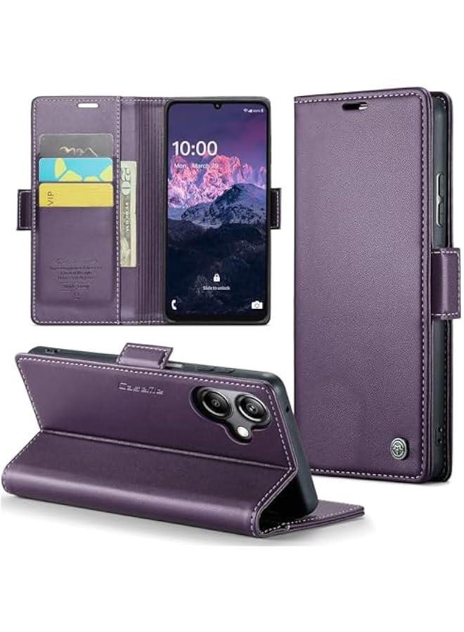 Magnetic Leather Wallet Flip Case for Samsung Galaxy A06 with Card Holder and RFID Blocking, Slim Shockproof Anti-Scratch Cover with Magnetic Clasp - Durable Protection for Your Phone! - Image 1