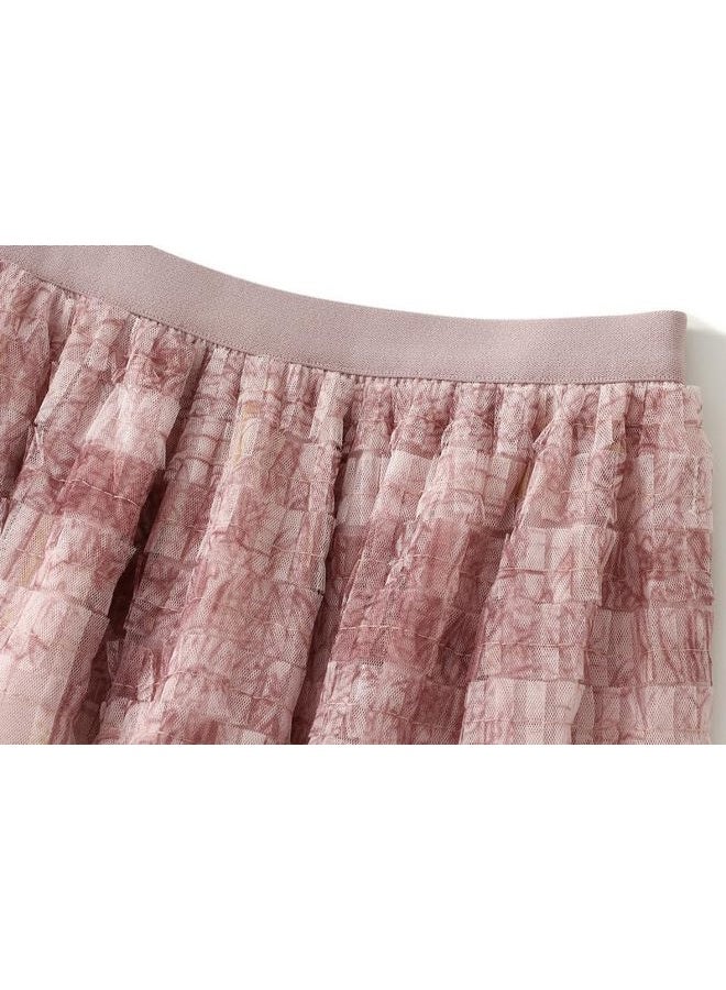 Femiserah Women's Long Rainbow A Line Tulle Tutu Skirts Tiered Skirt Petticoat（One Size, Pink - Image 3