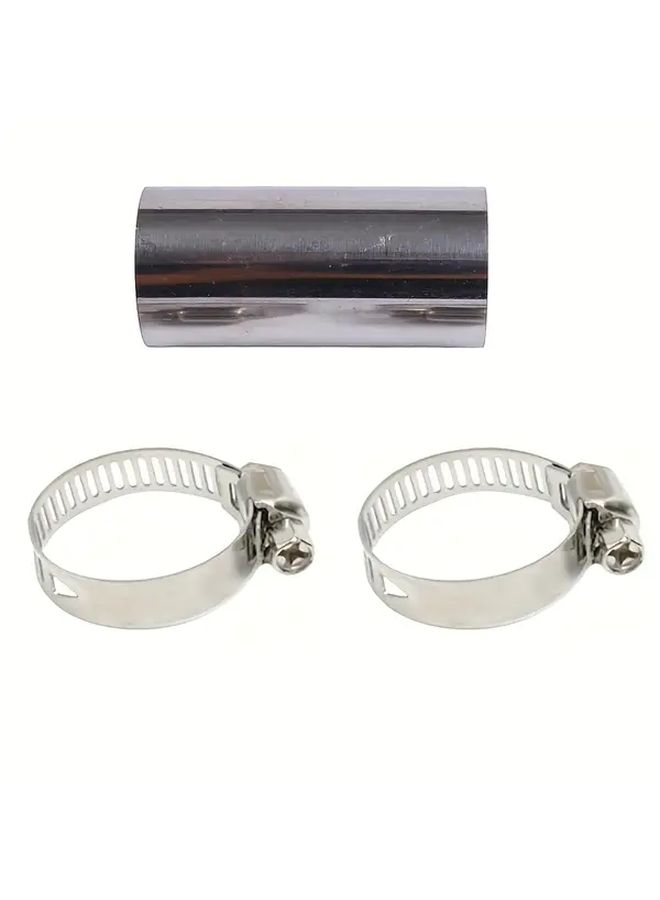 1 Set 24mm Stainless Steel Diesel Heater Exhaust Pipe Connector Kit With Clamps Heavy Duty Gas Vent Hose Fit For Truck And Vehicle Heating System - Image 3