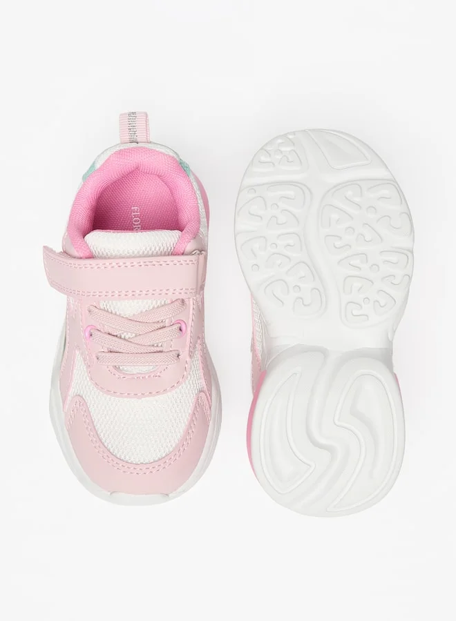فلورا بيلا من شو إكسبرس Girls Panelled Lace Detail Sports Shoes With Hook And Loop Closure