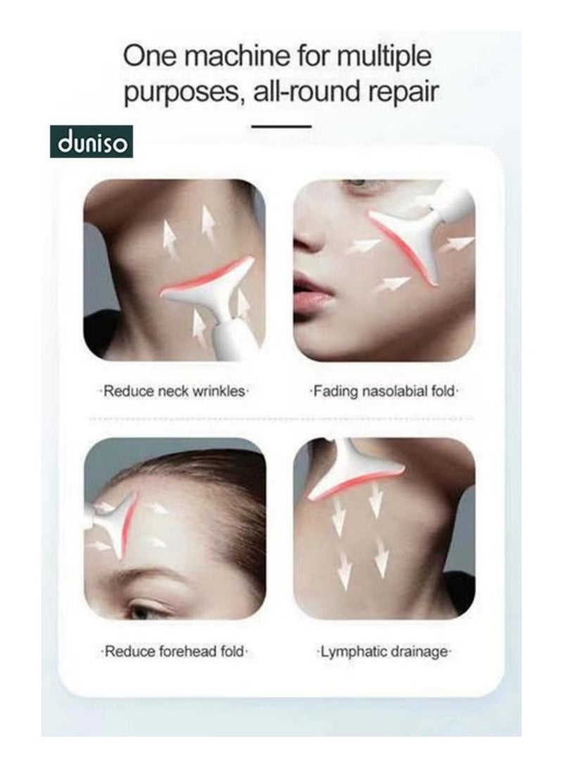 DUNISO Facial and Neck Massager, Portable Face Sculpting Tool, Neck - Skin Lifting & Firming - Wrinkle & Dark Circle Reducer, at Home Skin Care Face Sculpting Tool and Neck Massager-White - Image 5