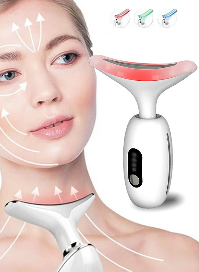 DUNISO Facial and Neck Massager, Portable Face Sculpting Tool, Neck - Skin Lifting & Firming - Wrinkle & Dark Circle Reducer, at Home Skin Care Face Sculpting Tool and Neck Massager-White - Image 1