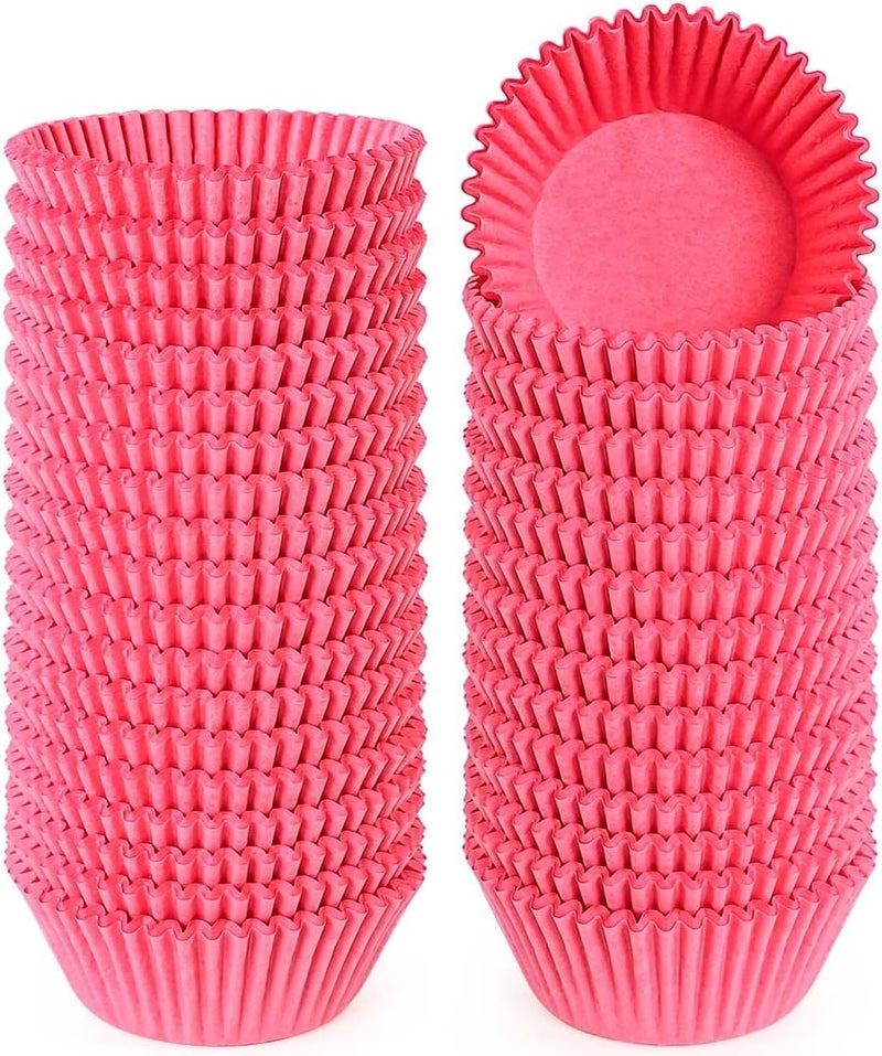 Caperci Standard Pink Cupcake Muffin Liners 500-Count, No Smell, Food Grade & Grease-Proof Paper Baking Cups (Pink) - Image 1