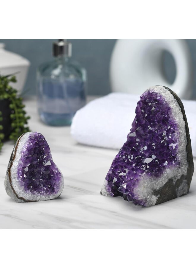 Premium Amethyst Geode Stone Cluster Each Piece is Unique and Natural Real Raw Geode Healing Crystal Rock from Uruguay Deep Purple Decoration - Image 4