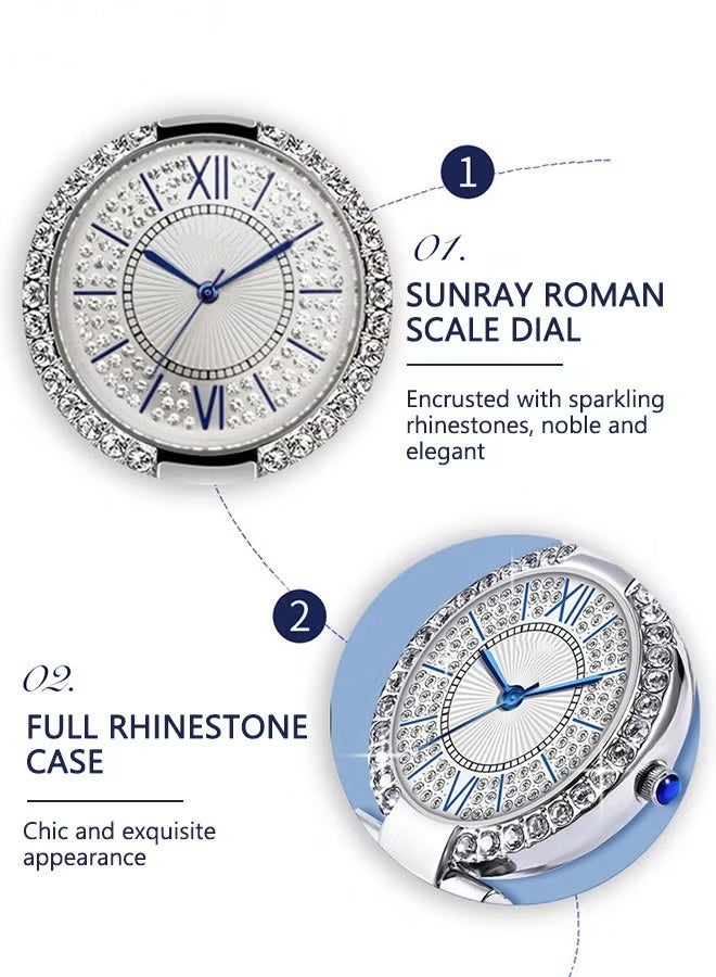 NIBOSI Women's Bracelet Strap Quartz Watch Analog Display Round Dial Watch with Full Rhinestone Decoration Waterproof Elegant Gift for Ladies - Image 4