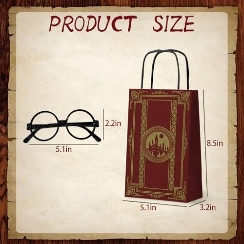 WEEPA 16 Pcs Magical Wizard Party Decorations Wizard School Paper Gift Bags with Handles Plastic Glasses Magical Party Favors for Back to School Birthday Decorations - Image 3