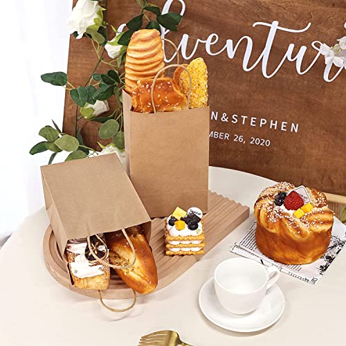RanGit Bhumi® Kraft Paper Bags with Handles - 25pcs 6x4x8 inch Small Brown Paper Carry Bags for Shopping Retail Merchandise, Party Favor Goodies Return Gift Bag, Disposable (6x4x8 in Brown, 25 pack) - Image 5
