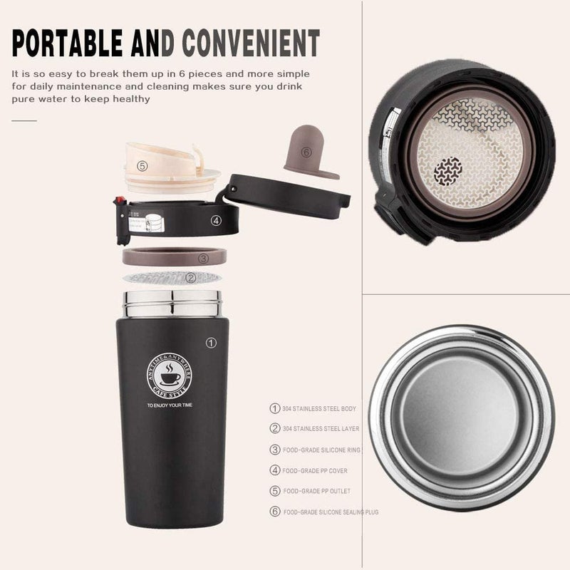 Cyrox Steel Vacuum Insulated Travel Coffee Mug with Lid Coffee Travel Mug with LeakProof Flip Lid Mesh Filter Multi Color - Image 2
