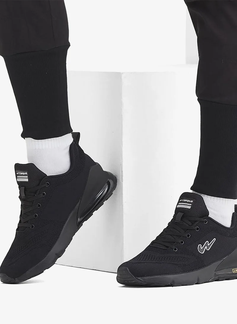 CAMPUS Men's Black Classic Low-Top Sneakers,Comfortable Sporty Shoes & Modern Design