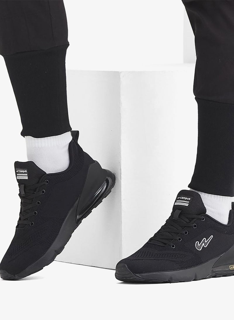 CAMPUS Men's Black Classic Low-Top Sneakers,Comfortable Sporty Shoes & Modern Design - Image 1