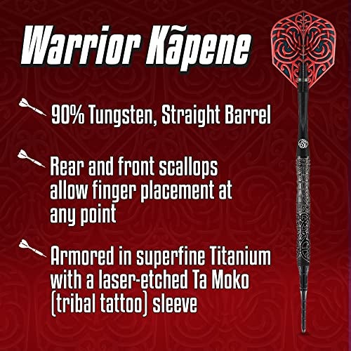 Shot سهام دارتس ذات الرأس الناعم، ووريور كابيني (18غ/20غ)، براميل من التنجستن بنسبة 90%، متوازنة في المنتصف لتحقيق أقصى ديناميكية هوائية، مجموعة دارت احترافية مصنوعة يدويًا وأجنحة مصنوعة في نيوزيلندا، دارتس برأس بلاستيكي. - Image 2