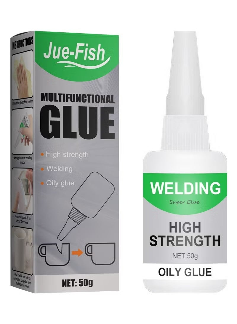 JUE-FISH High-Strength Multifunctional Glue – Instant Bonding Adhesive for Metal, Plastic, Wood, Ceramics, and Leather | Long-Lasting Repairs with Strong Adhesion (50g) - Image 1