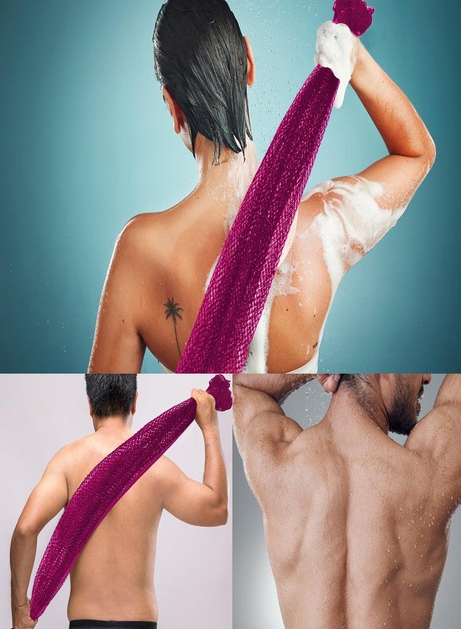 GEMSANVA African Net Sponge Authentic - Nylon Exfoliating Body Scrubber Bath Sponge - Real African Net Exfoliator Bath Sponge Tools, Bathing Accessories (Burgundy - Image 5