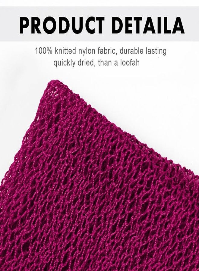 GEMSANVA African Net Sponge Authentic - Nylon Exfoliating Body Scrubber Bath Sponge - Real African Net Exfoliator Bath Sponge Tools, Bathing Accessories (Burgundy - Image 4