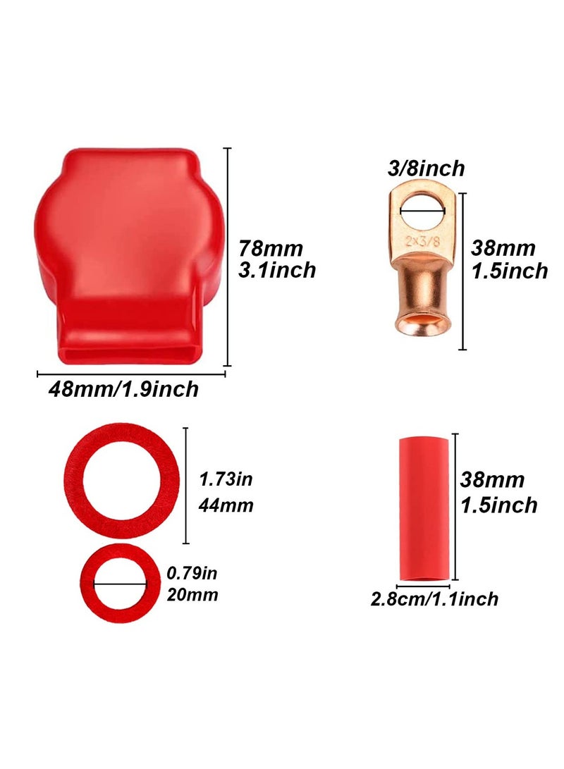 KASTWAVE Battery Terminal Connectors, Positive Negative Top Post Battery Terminals Clamp, Quick Release Disconnect Kit with Heat Shrink Tubing for Car Boat Marine RV Vehicles,etc - Image 3