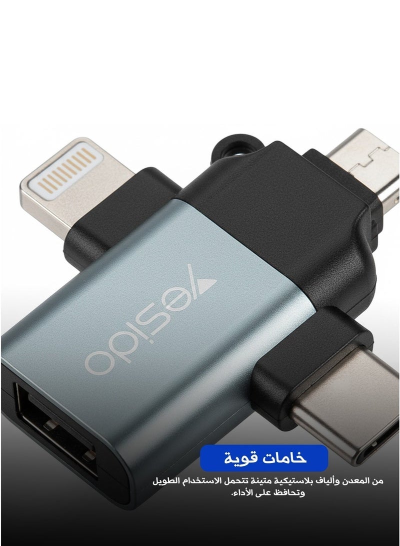 يسيدو محول ومنفذ توسيع USB 2.0 ثلاثي الوظائف عالي السرعة: حول منفذًا واحدًا إلى ثلاثة منافذ فورية، لنقل بيانات سريع ومستقر وتوصيل أجهزة متعددة في آن واحد – مثالي للمنزل، المكتب، المدرسة، والاستخدام أثناء السفر - Image 4