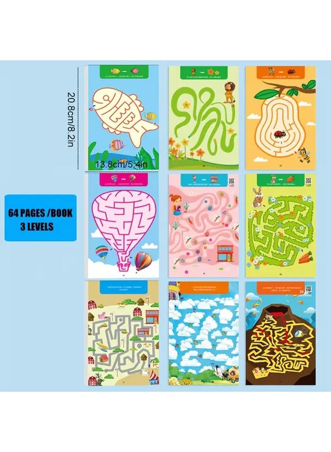 Advanced Level Kids Maze Puzzle Book Set 64 Page Reusable Wipe Clean Activity Cards - Image 3