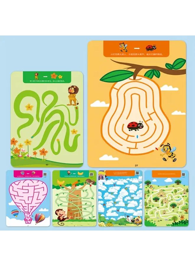 Advanced Level Kids Maze Puzzle Book Set 64 Page Reusable Wipe Clean Activity Cards - Image 5