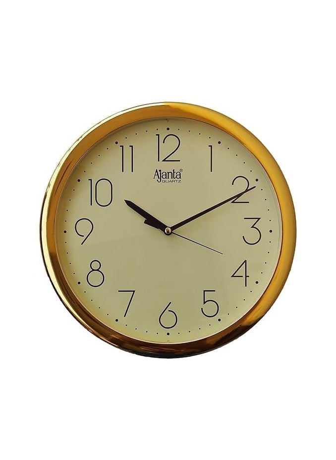 أجانتا ساعة حائط بلاستيك مجردة كوارتز أنالوج من أجنتا - الموديل رقم 957 (260 مم × 260 مم × 33 مم، عاجي).  - Image 1
