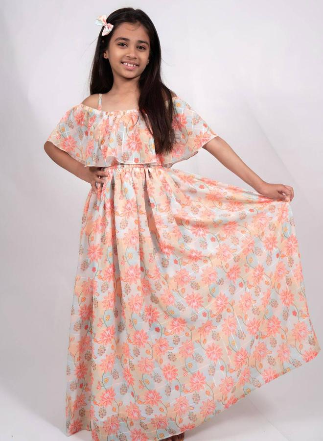 مايثيلي فستان ماكسي ميثيلي مطبوع بكتف مكشوف - - Image 1