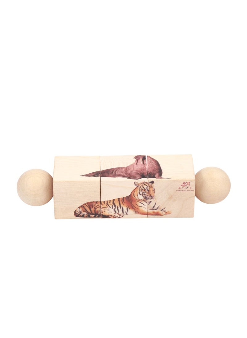 Ariro-Rotating Puzzle - Mammals for Toddlers|Best Montessori Puzzle for 1yr Old boy and Girl|First Birthday Gift|Grasping Toy Age 18M+ - Image 1