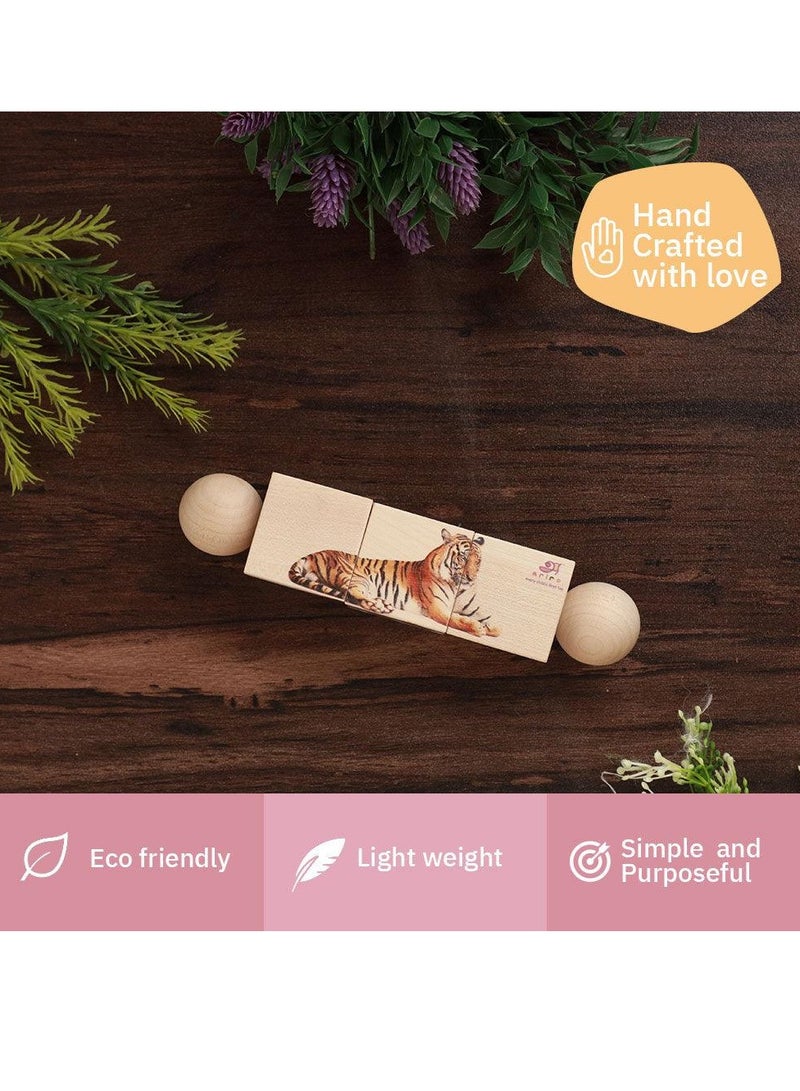 Ariro-Rotating Puzzle - Mammals for Toddlers|Best Montessori Puzzle for 1yr Old boy and Girl|First Birthday Gift|Grasping Toy Age 18M+ - Image 3