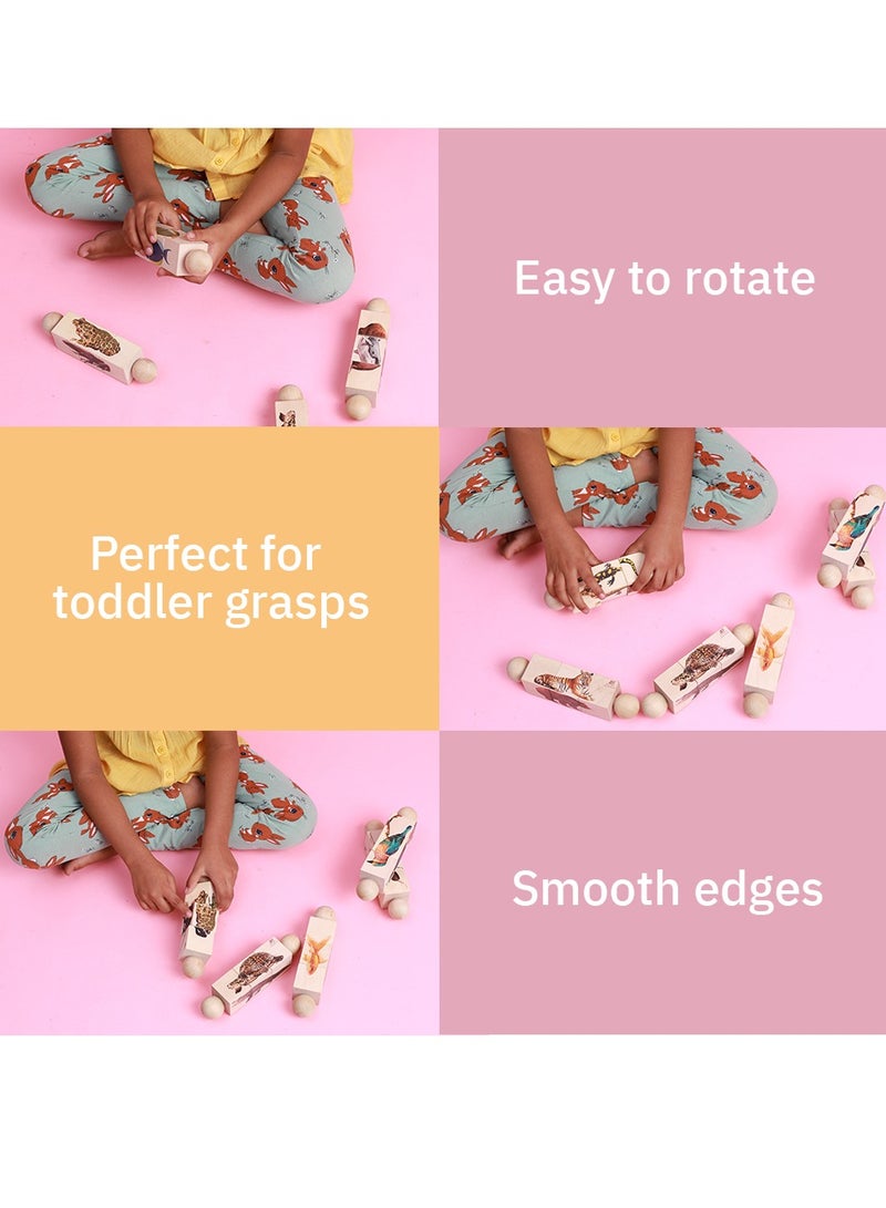 Ariro-Rotating Puzzle - Mammals for Toddlers|Best Montessori Puzzle for 1yr Old boy and Girl|First Birthday Gift|Grasping Toy Age 18M+ - Image 4