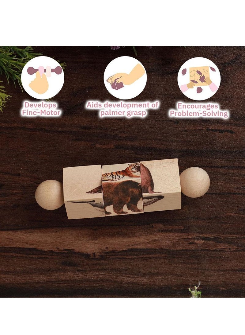 Ariro-Rotating Puzzle - Mammals for Toddlers|Best Montessori Puzzle for 1yr Old boy and Girl|First Birthday Gift|Grasping Toy Age 18M+ - Image 2