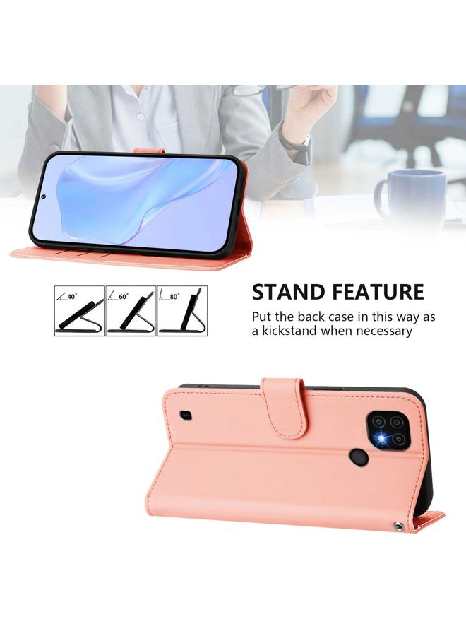 اس-توب جراب لهاتف Realme C20 / C11 2021 / C21 جراب هاتف من الجلد بلون سادة مع حبل - Image 3