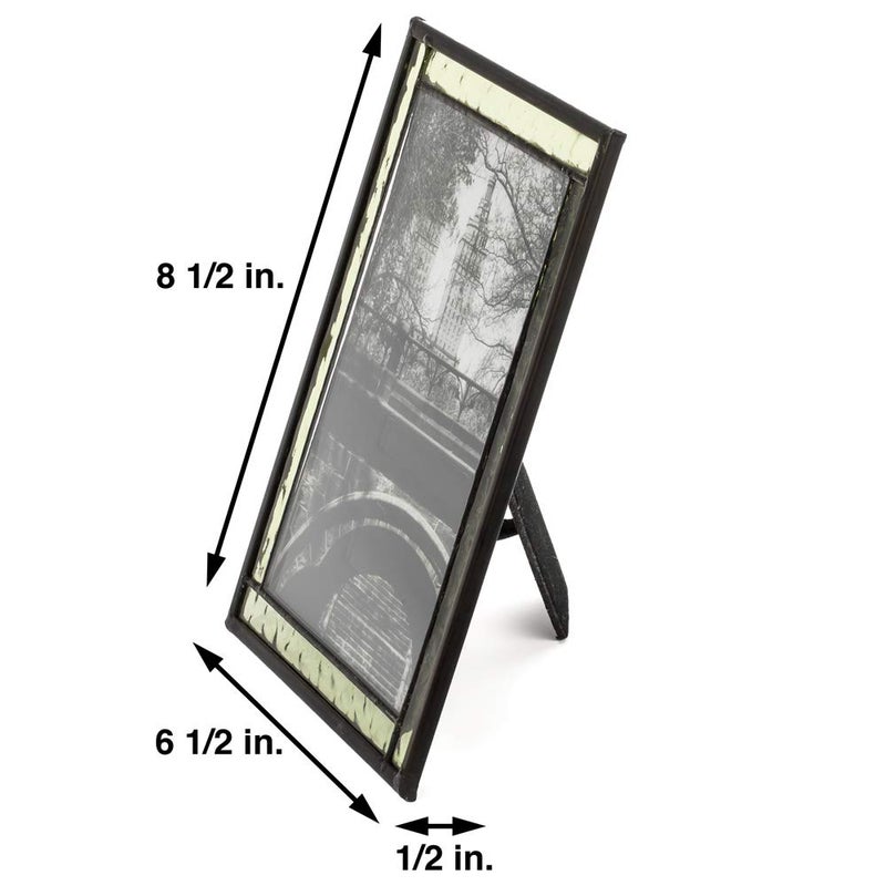 J Devlin Glass Art Green Stained Glass Picture Frame for Home DÃ©cor Office Desk Table Top 5x7 Photo Horizontal Vertical Easel Back Series J Devlin - Image 5