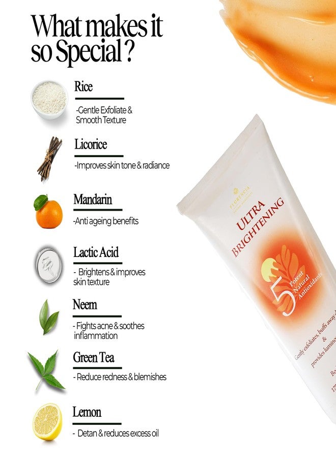 FLORENCIA Ultra Brightening Body Scrub with Polished Rice & 5 Natural Antioxidants | Rich Botanical Ritual for Deep Exfoliation, Tan Removal & Radiant Skin | Clean,Toxin Free Formula - Image 3