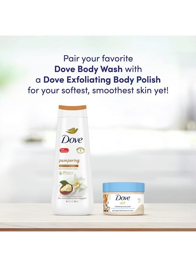 Dove Scrub Macadamia & Rice Milk Reveals Visibly Smoother Skin Body Scrub That Nourishes Skin 10.5 oz  - Image 2