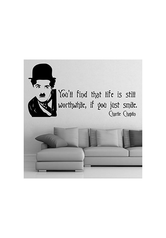Asmi Collection Charlie Chaplin Motivational Quotes Wall Sticker - Image 1